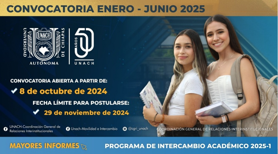 Convocatoria de intercambio enero-junio 2025